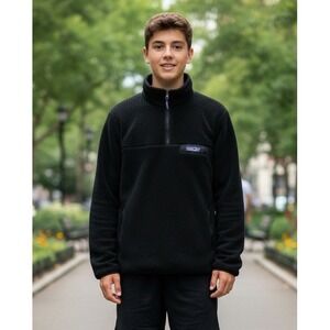 Patagonia Synchilla Fleece Pullover Jacket Mens Black Size S Quarter Zip Vintage